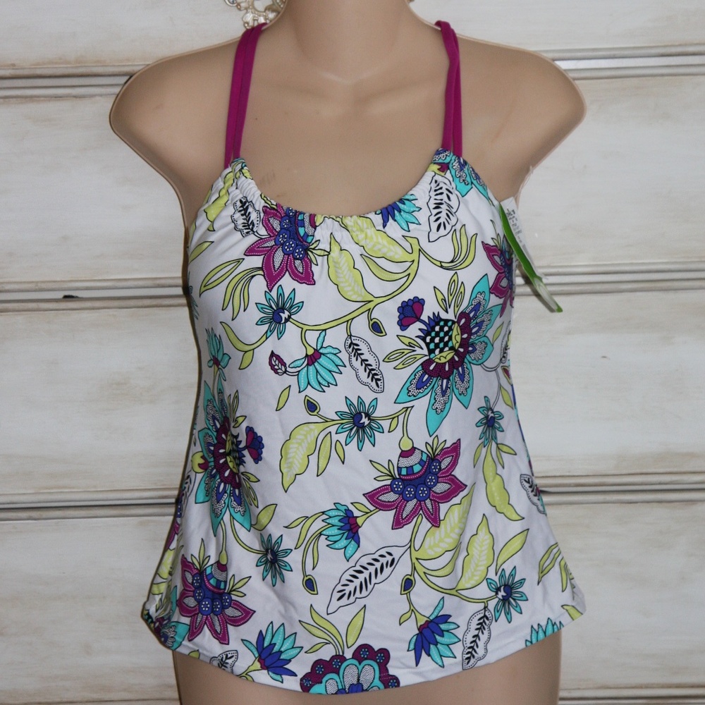 NWT Racerback Floral Print Tankini Top Small
